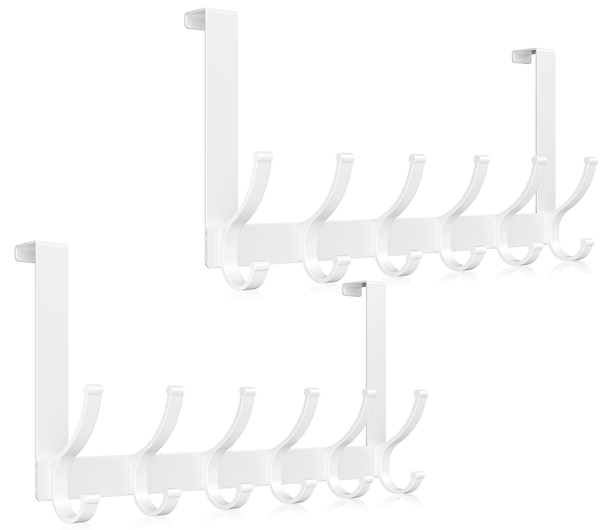 Optish Over The Door Hooks, Heavy Duty 12 Hooks Over Door Hanger Hook Black