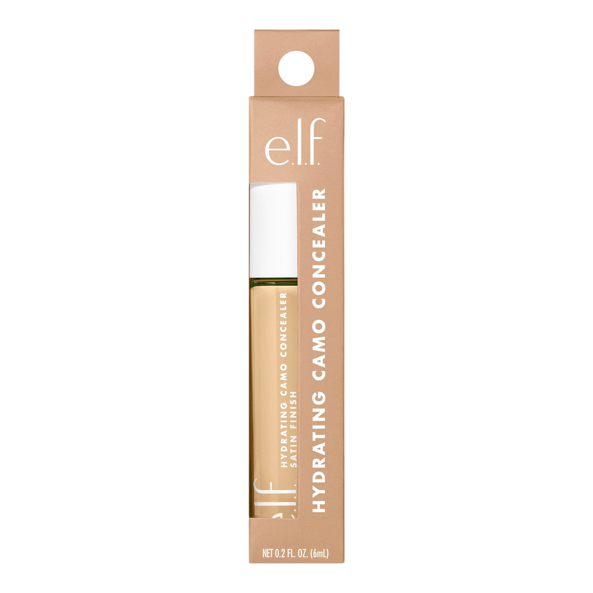 e.l.f. Hydrating Camo Concealer, Satin Finish, Conceals, Corrects & Highlights, Fair Warm, 0.203 Fl Oz (6mL)