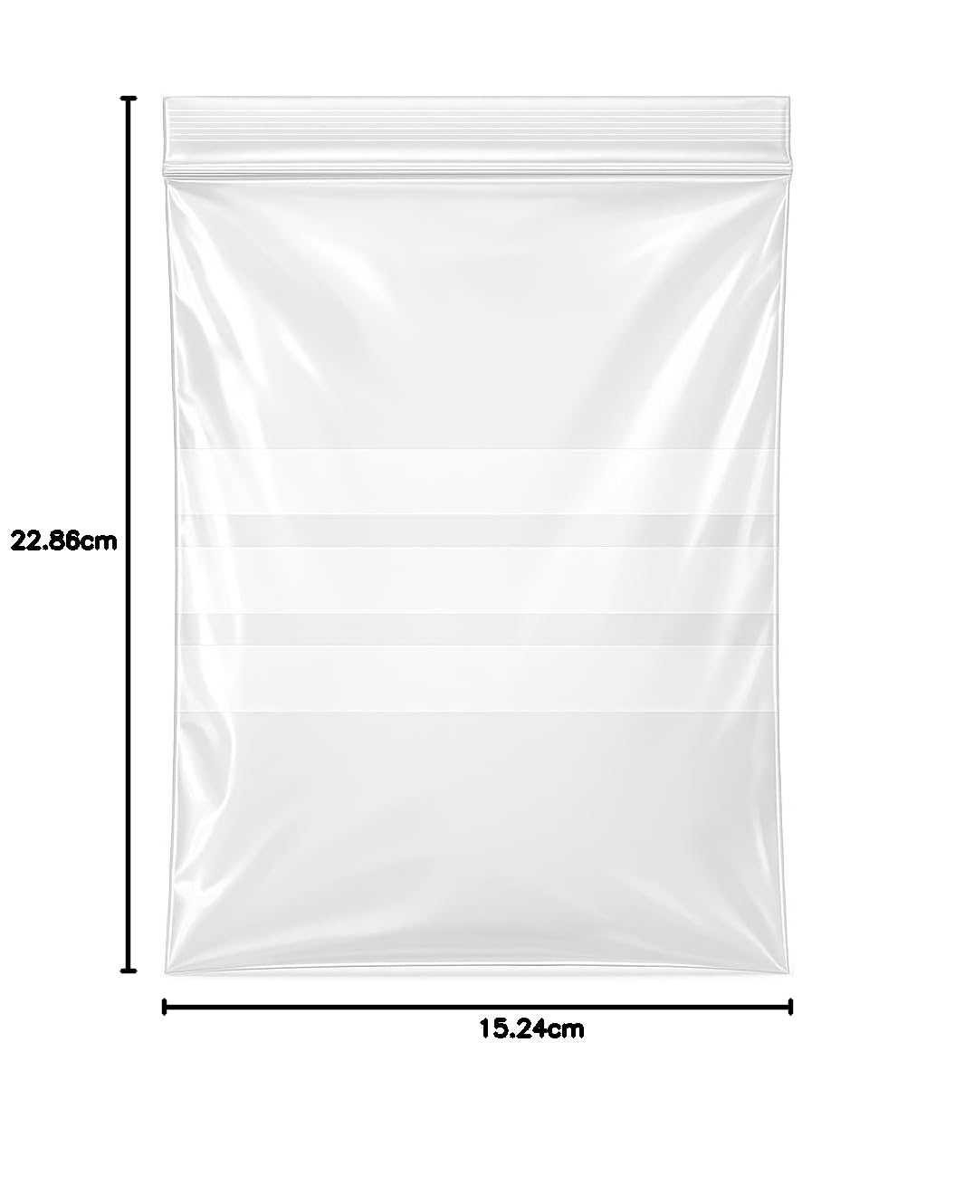 Grip Seal Bags with Write On Panel - 3" x 7.5" Clear Resealable Plastic Bags for Storage & Packaging (100 Pack) - Sabco