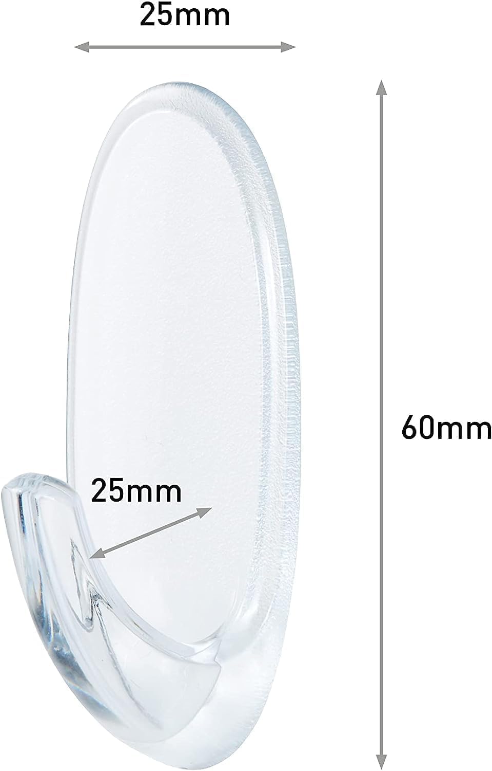 Command Small Hooks with Clear Strips, Pack of 2 Hooks + 4 Adhesive Strips, Transparent - Indoor Use - Suitable for Hanging Items up to 450 g - Damage Free Hanging