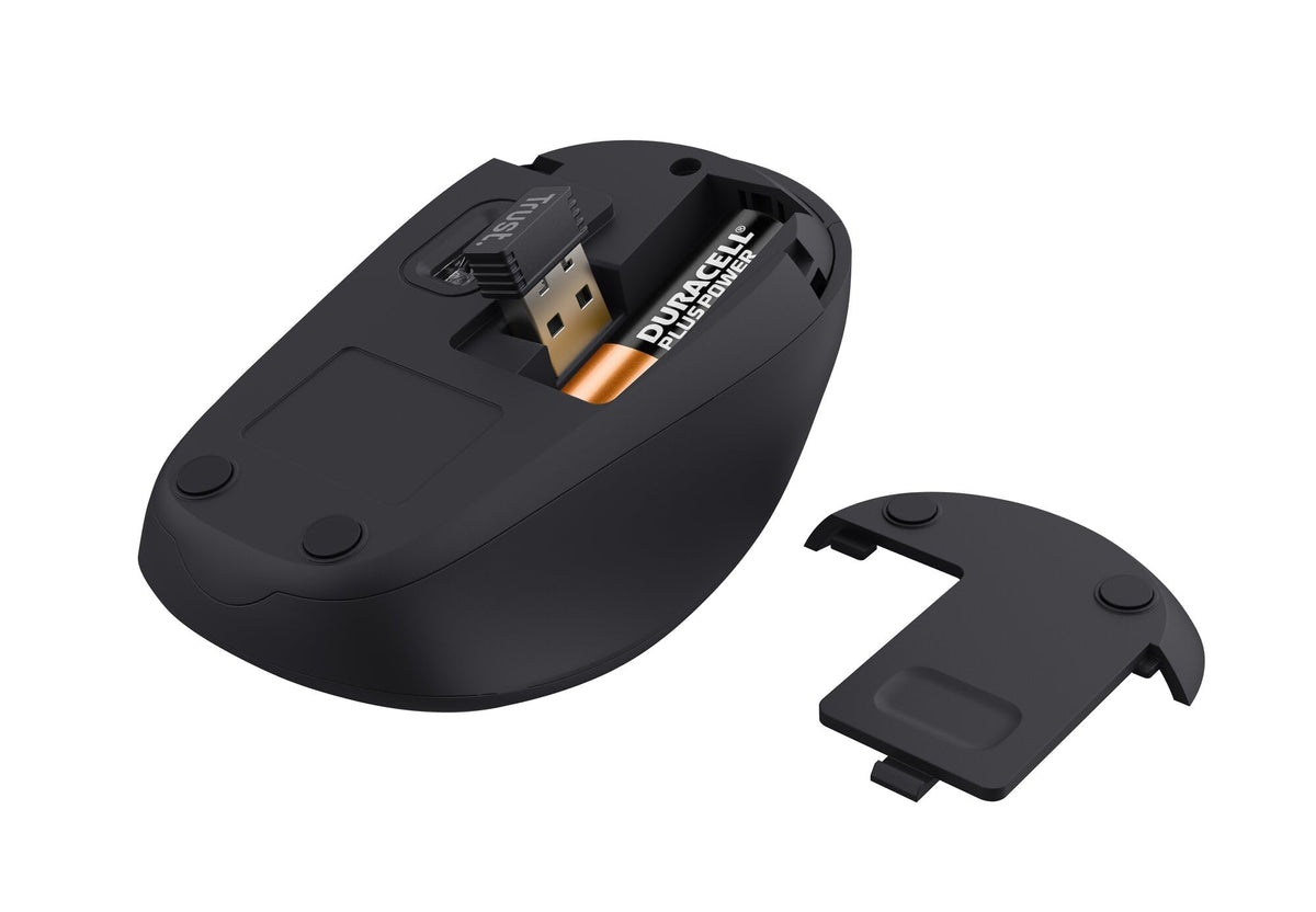 Trust Yvi FX Wireless Mouse with LED Illumination, USB Micro Receiver, RF 2.4 GHz, 800/1600 DPI, Ambidextrous, 8 m Range, Computer Mouse for Laptop, PC and Mac - Pink