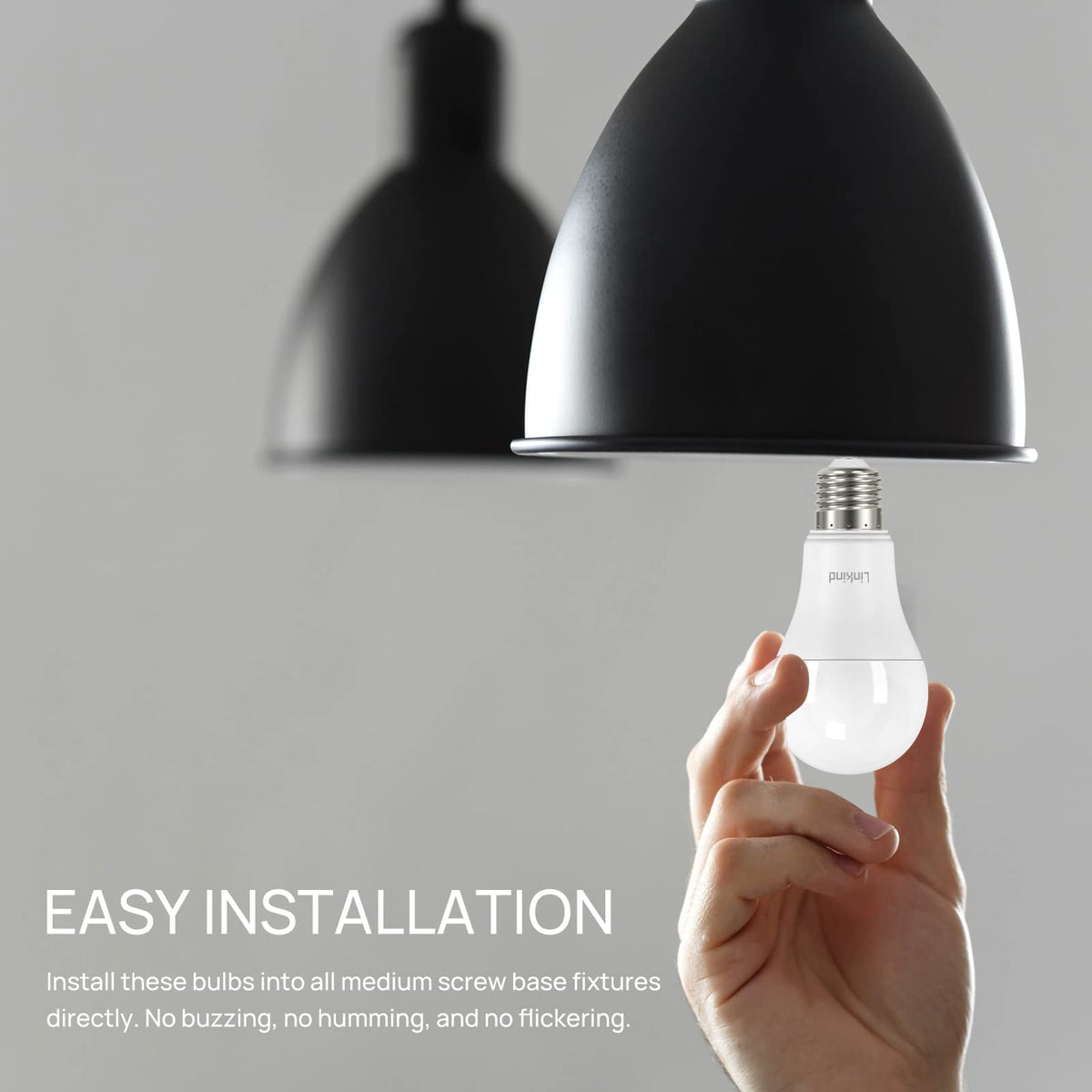 Linkind E27 LED Bulb Dimmable Edison Screw Light, 13W to Replace 100W Bulb, Warm White(2700K) 1521LM A60 Light Bulb, ERP, CE Certified, Frosted, Pack of 3