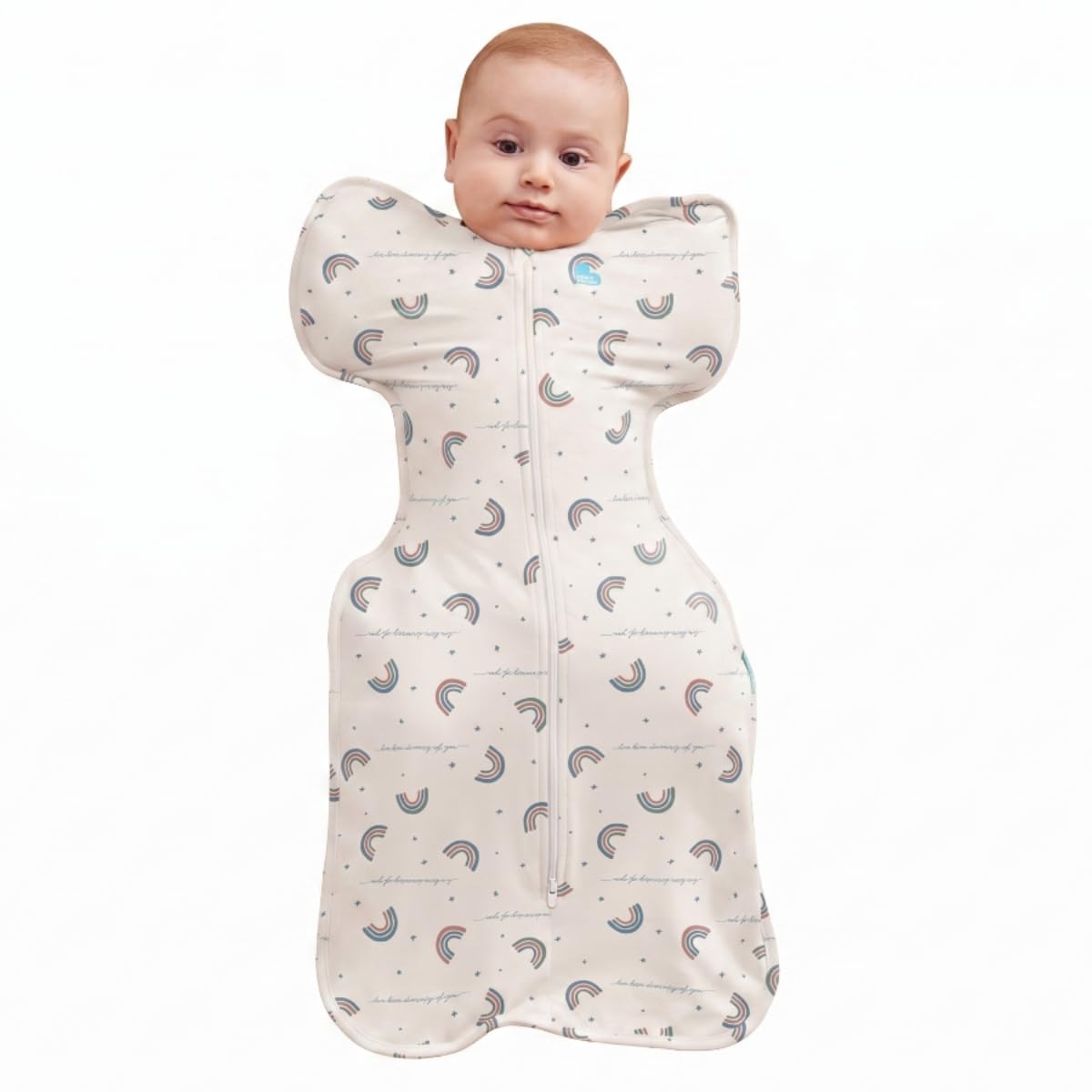 Love To Dream™ Swaddle UP™, Newborn 2.2-3.8 kg - Grey, Snug Fit, Supports Healthy Sleep Routine, 1.0 Tog - Ideal for 20-24°C Temperatures, Machine Washable Cotton & Double Zip for Easy Nappy Changes