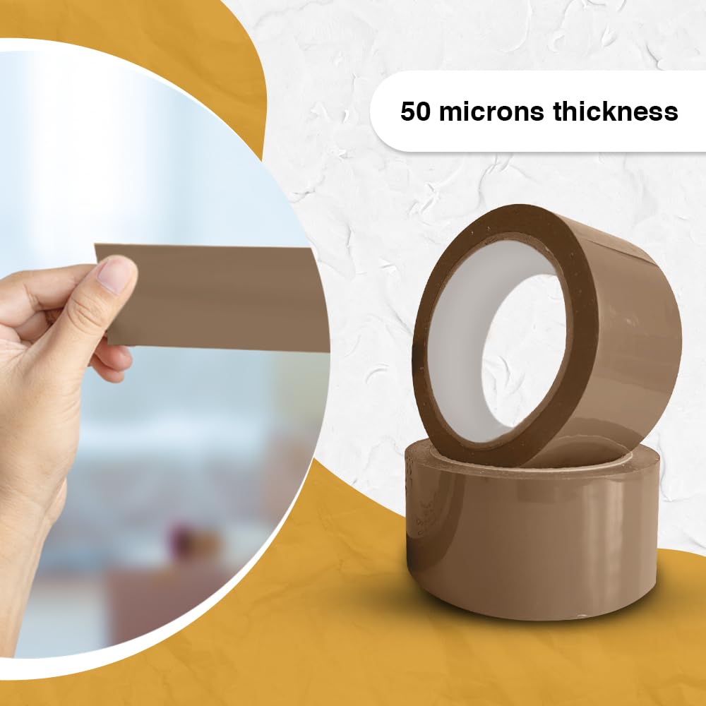 ARVO Brown Packing Tape 1 Roll with Low Noise (48mm x 60m) - Durable Parcel Tape for Packing Boxes, Secure Packaging for Moving House