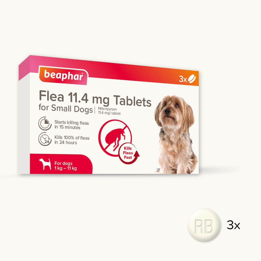 Beaphar - Flea Tablets for Medium/Large Dogs (>11kg) - 3 Treatment Pack - Rapid Knock Down of Fleas - Starts Killing Fleas In 15 Minutes, Kills 100% in 24hrs - Veterinary Medicine For Dogs > 4 Weeks