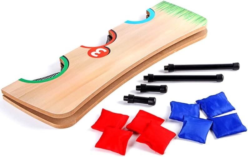 Unibos Bean Bag Toss Game for Kids – Wooden Cornhole Set with 6 Bean Bags – Indoor & Outdoor Garden Party Game – Foldable Carnival Throwing Game for Birthday Parties, Family Fun & BBQs