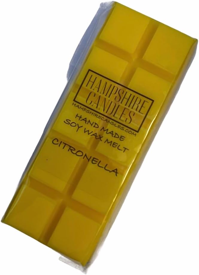 Citronella Wax Melts | Highly Scented | Soy Wax, Cruelty & Vegan Free | Handmade Snap Bar (2 Bars)