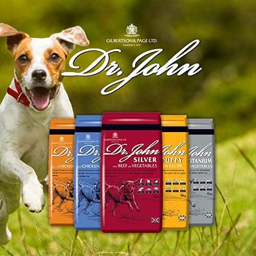 Dr John Gold Dry Dog Food 15kg - Chicken & Vegetables Complete Dog Food - High Energy Adult & Senior Dog Food for Active & Working Dogs - Balanced Daily Nutrition