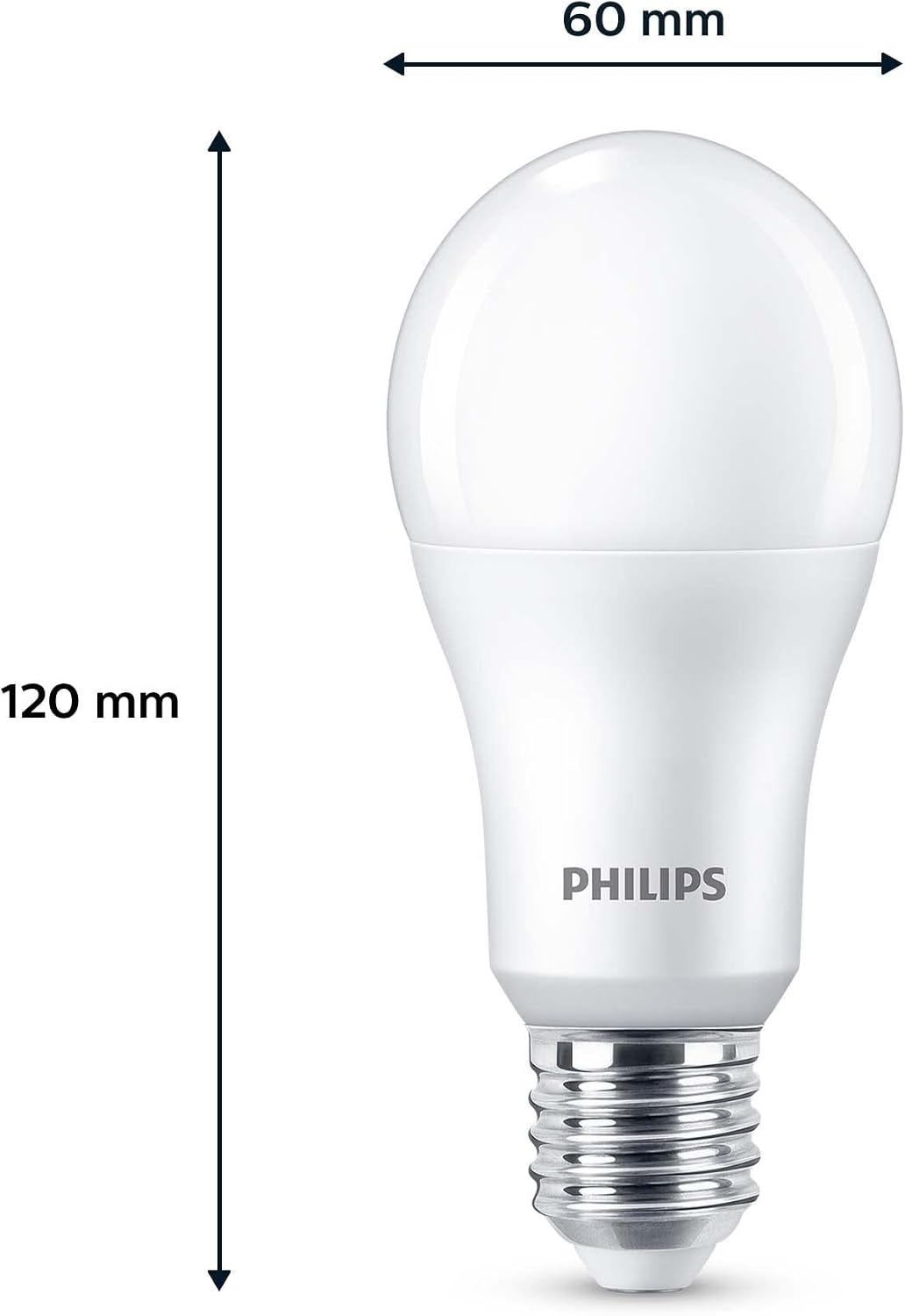 PHILIPS LED Frosted A67 Light Bulb 3 Pack [Warm White 2700K - E27 Edison Screw] 100W, Non Dimmable. for Home Indoor Lighting