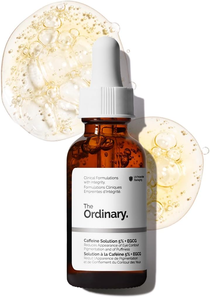 The Ordinary Caffeine Solution 5% + EGCG Eye Serum, Depuffing Eye Serum for Dark Circles and Tired Eyes, 30ml
