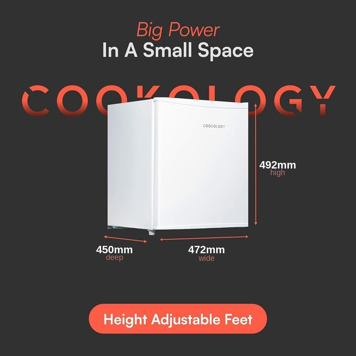 Cookology 45L Small Tabletop Mini Fridge with Chiller Box - Black
