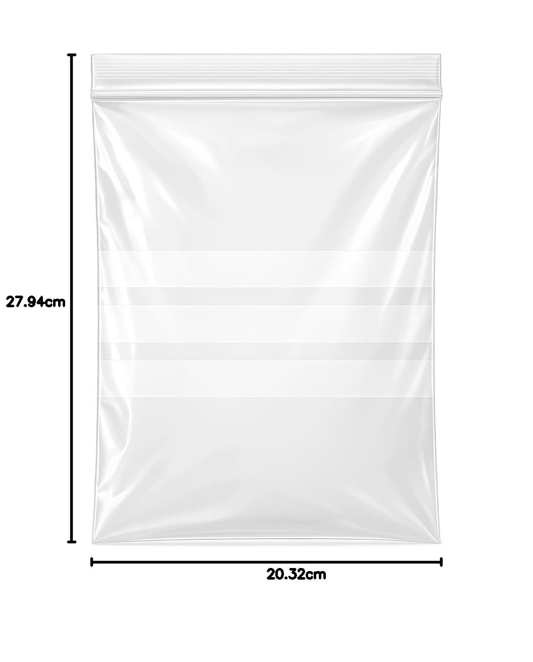 Grip Seal Bags with Write On Panel - 3" x 7.5" Clear Resealable Plastic Bags for Storage & Packaging (100 Pack) - Sabco