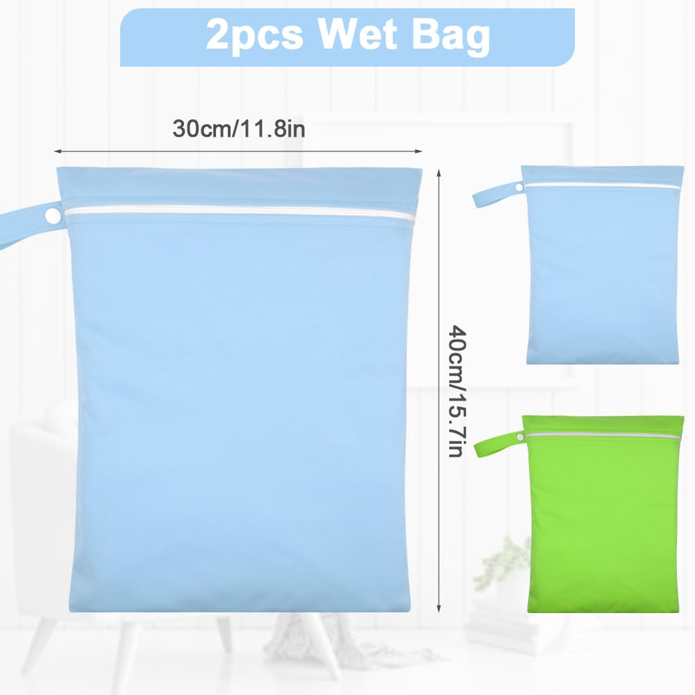 2PCS Wet Bags for Baby Items, Wet Swimsuits, Beach, Camping(Black)