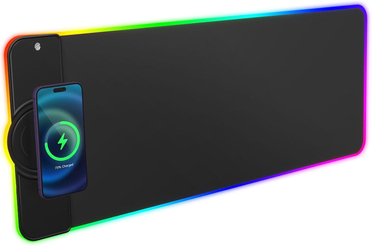 Hcman Charging RGB Gaming Mouse Pad - Wireless 15W Mousepad LED Extra Large