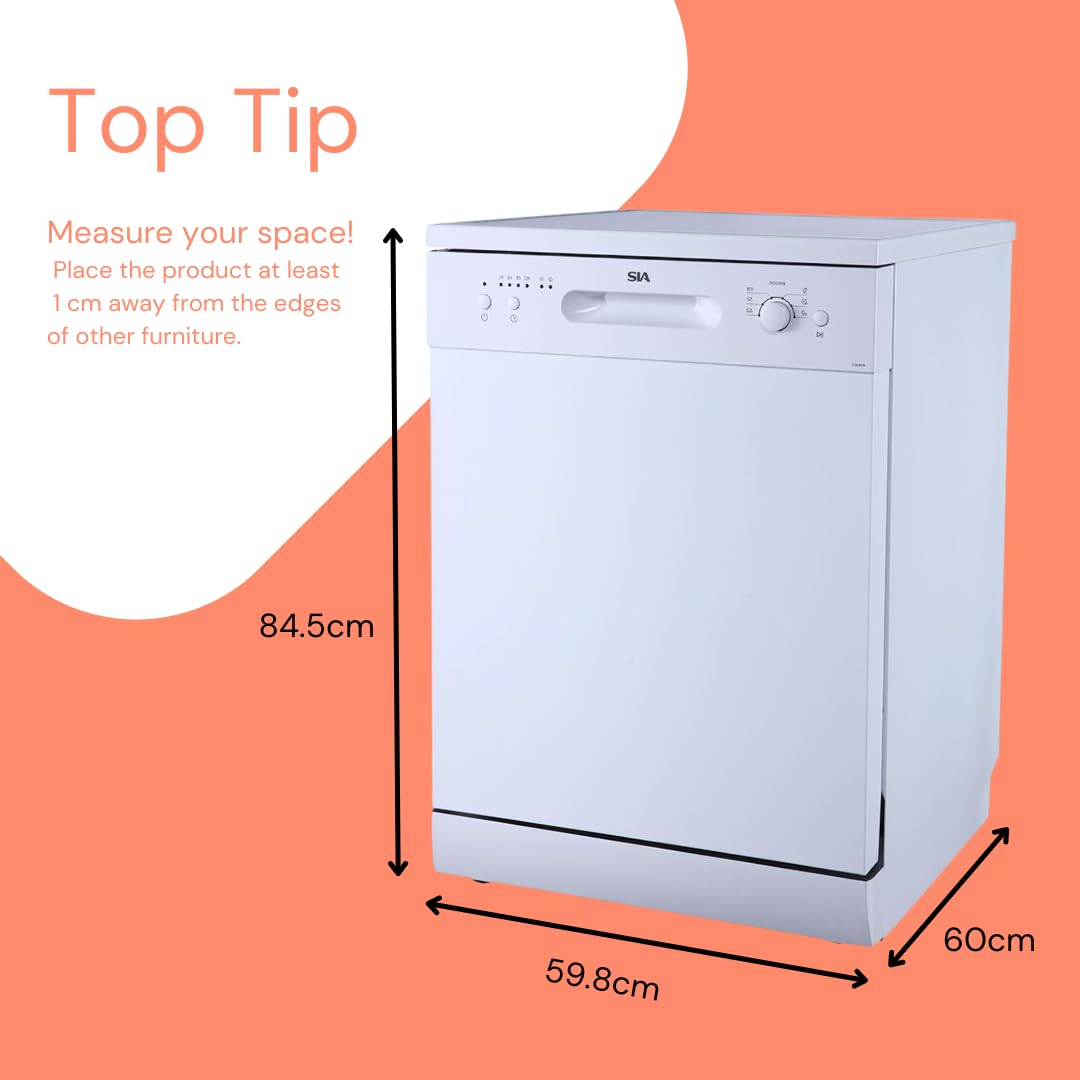 SIA SBID459 Integrated Dishwasher, Slimline 45cm Width, 9 Place Settings, Delay Start, 4 Programs, 29 Minute Quick Wash
