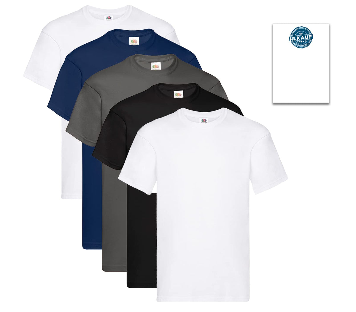 Fruit of the Loom Men's T-Shirt Iconic Tee, Lightweight Ringspun Tee, 5 Pack