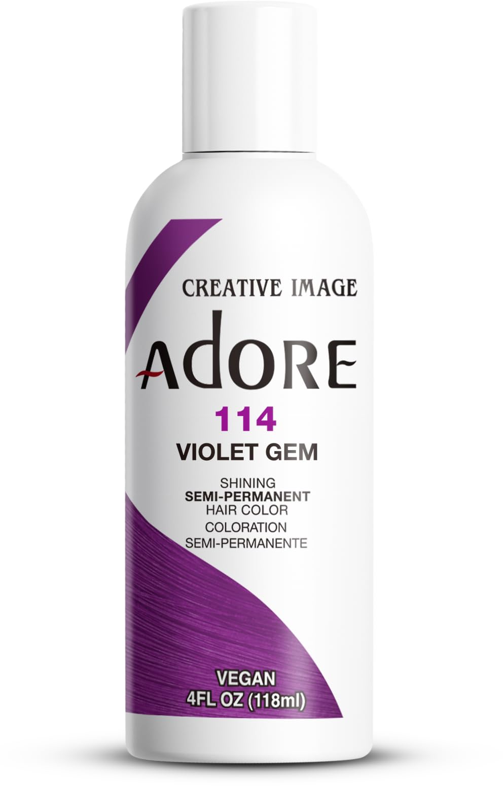 Adore Shining Semi Permanent Hair Colour 121 Jet Black – Vibrant Black Hair Dye, Vegan & Cruelty-Free, Ammonia, Peroxide & Alcohol Free