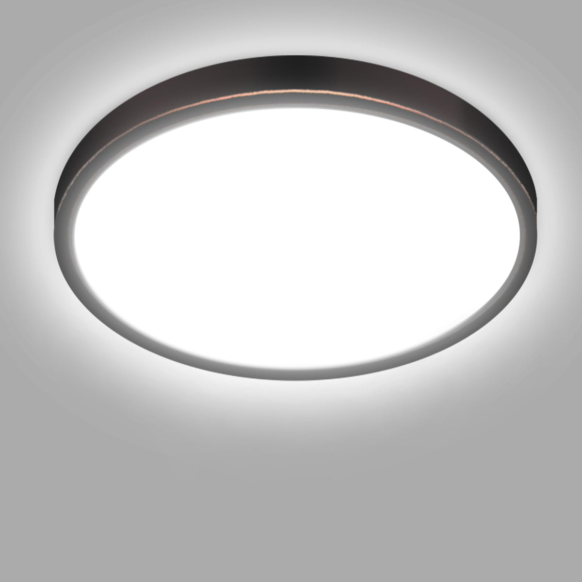 hepside Bathroom Light, 3000K/4000K/6500K 3 Color Temperature LED Ceiling Light, 15W 1500LM, Waterproof, Round, Small, Modern, Flush Ceiling Light for Bathroom, Kitchen, Bedroom, Black