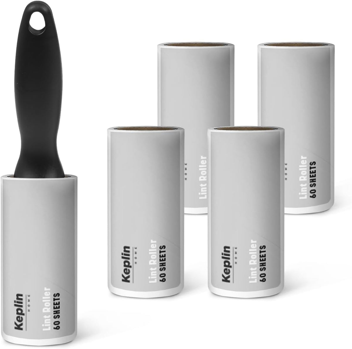 KEPLIN Lint Roller, Pet Hair Remover, 5 Sticky Refill Heads, 300 Sheets