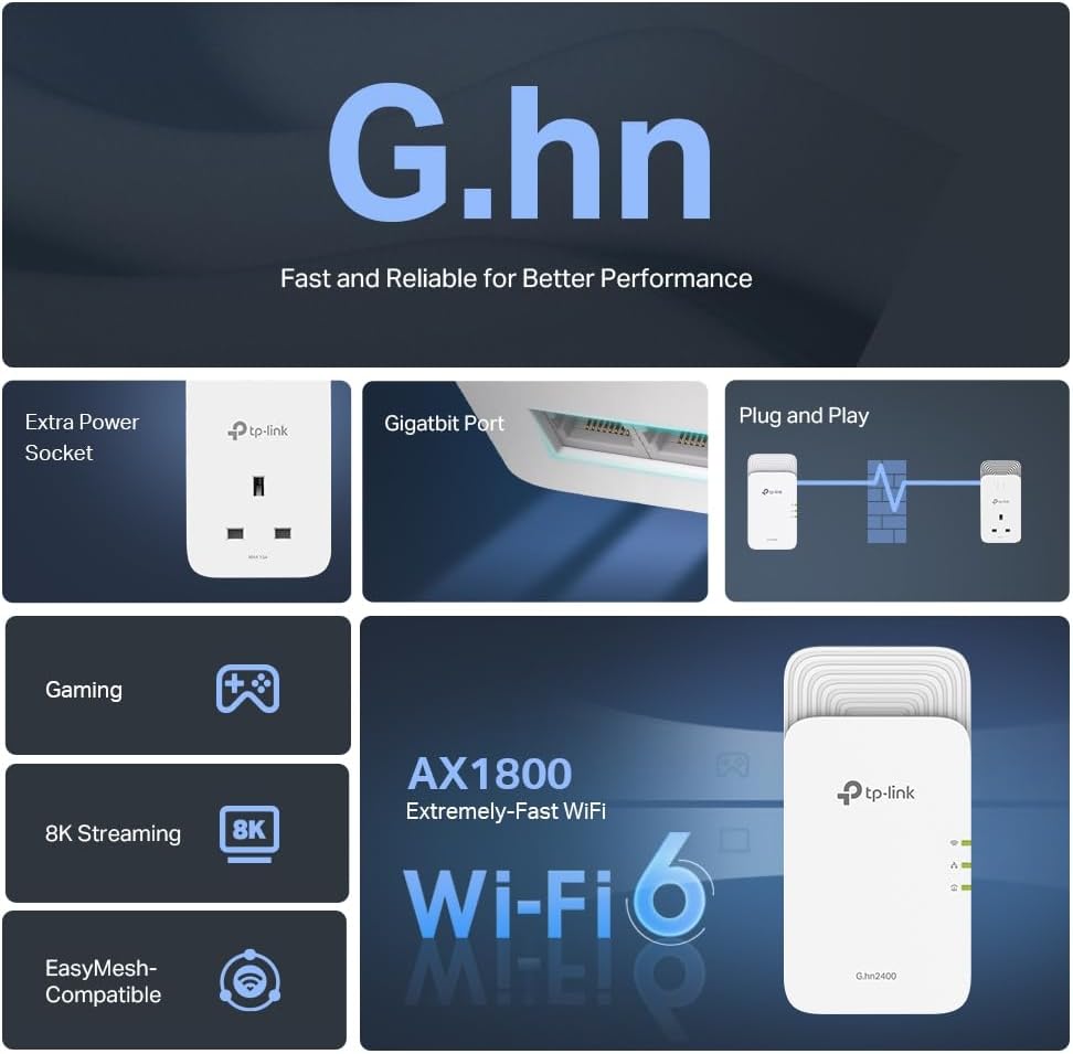 TP-Link TL-WPA4220 2-Port Add-On Powerline Adapter, Range Extender, Broadband/WiFi Extender, WiFi Booster/Hotspot, No Configuration Required, UK Plug