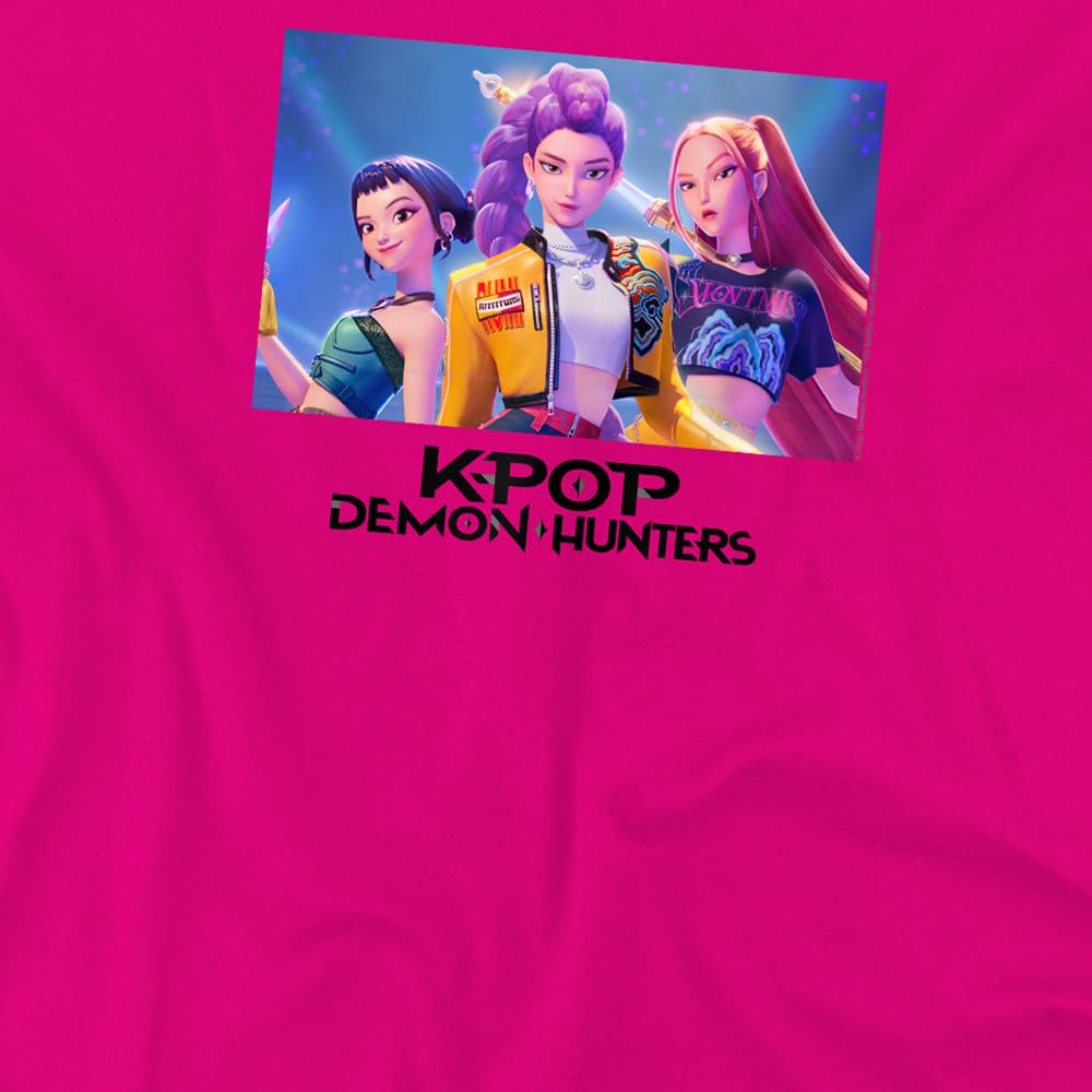 Kpop Demon Hunters Unisex Kids K-pop Demon Hunters - Heroic Huntrix Huntr/X Kids T Shirt, White T-Shirt (Pack of 1)