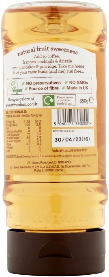 Sweet Freedom Raspberry Syrup 350 g (Pack of 1)