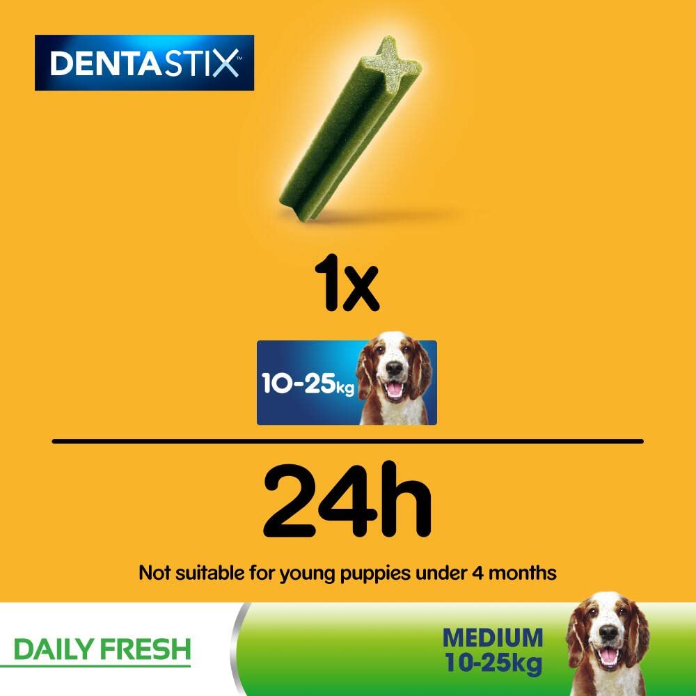 Pedigree DentaStix - Daily Dental Chews For Medium Dogs (10-25 kg), 112 Sticks