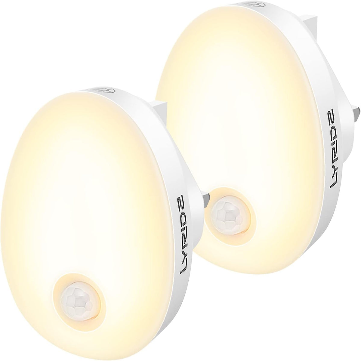 Lyridz Night Light Plug in Wall (2 Pack), LED Motion Sensor Lights Indoor