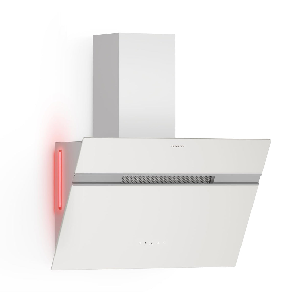Klarstein Alina 90 Angled Cooker Hood - 615m³/h Air Flow, Touch Panel, LED Backlighting, Quiet 63dB, Energy Class A, 90cm Extractor Hood, Black
