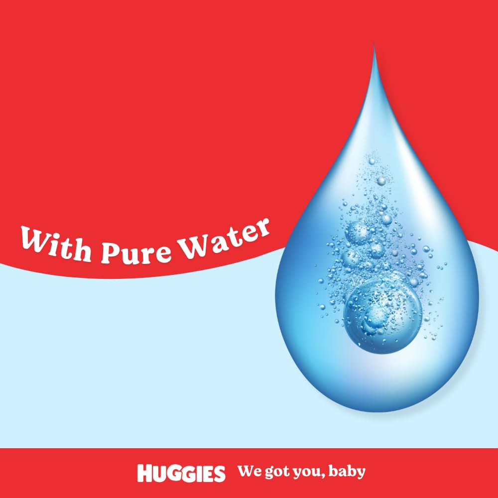 Huggies Pure Plastic Free Baby Wipes - Pack of 12 (576 Wipes) – 99% Water Wet Wipes, Fragrance Free, Hypoallergenic, Better Cleaning, Soft and Gentle on Babies' Delicate Skin