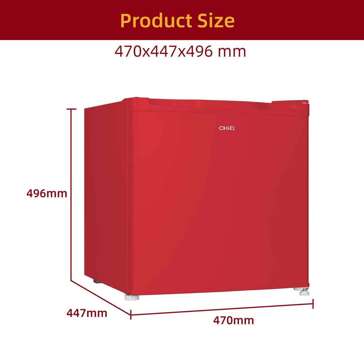 CHiQ 86L Compact Top Freezer Refrigerator with 85cm & LED Black
