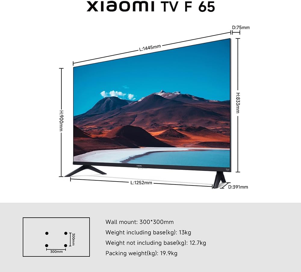 XIAOMI TV F 65 2025, 65 Inch 4K UHD, Smart TV, Fire TV, HDR10, MEMC