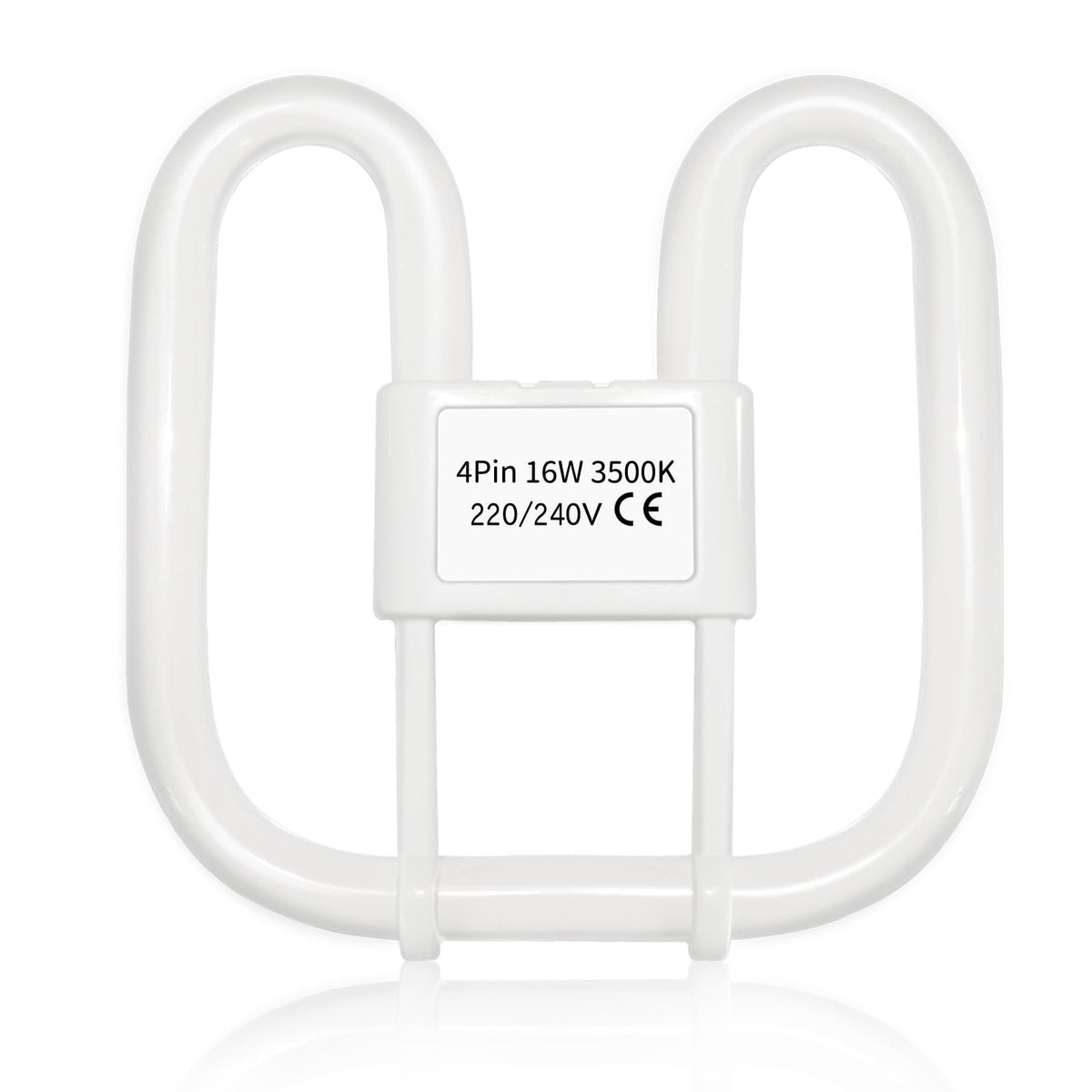 Akynite 16W 2D Square 2-Pin GR8 Cap Daylight White 6500k Compact Fluorescent Lamp, AC 230V, CFL 2 Pin Light Bulb, not dimmable, GR8 DD Flat Butterfly Bulb for Flush Ceiling Light, 1 Pack