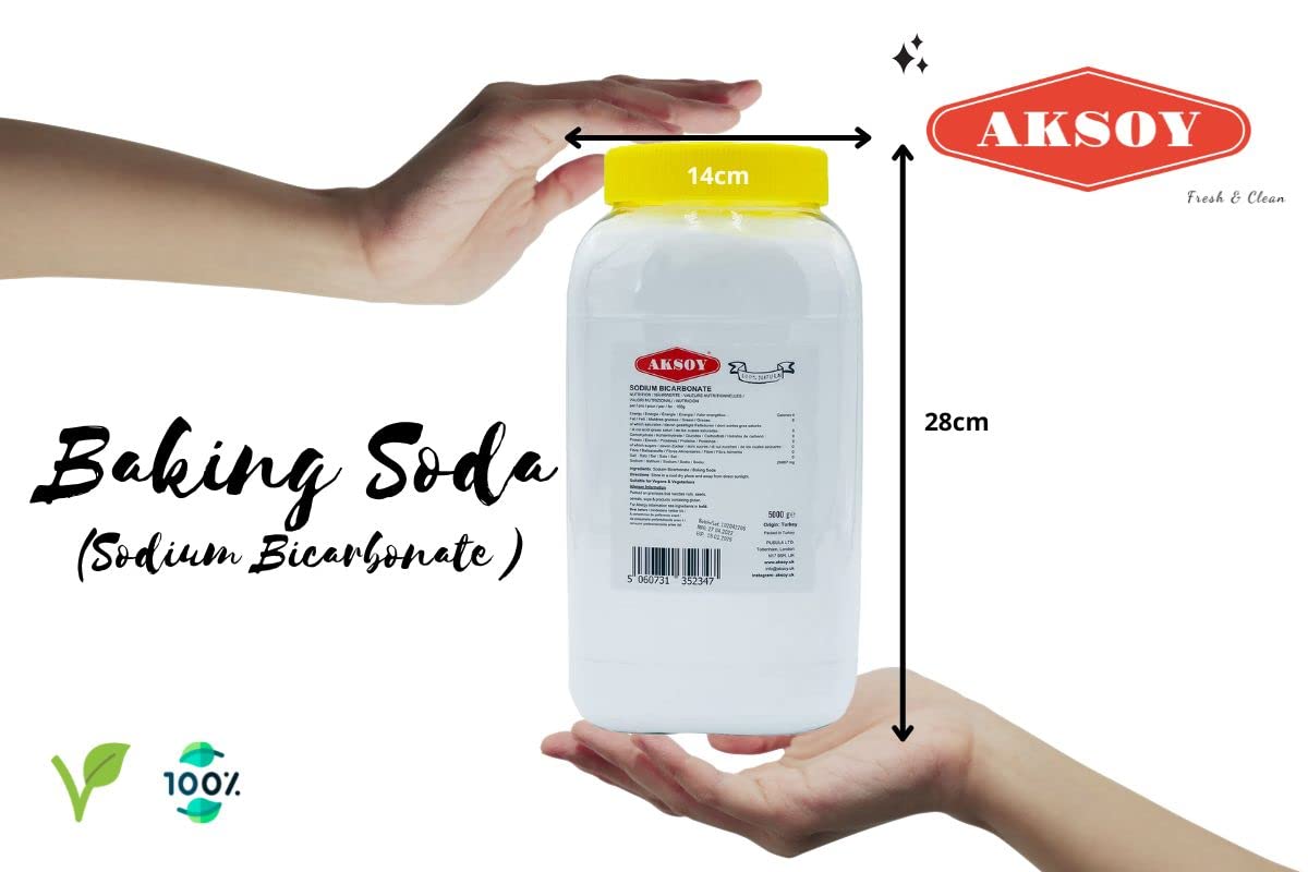 Aksoy Baking Soda 1.8KG Jar || Pure Sodium Bicarbonate Powder, Highest Purity, Food Grade – Versatile Baking Soda for Cooking, Baking, Cleaning, Deodorizing & More!