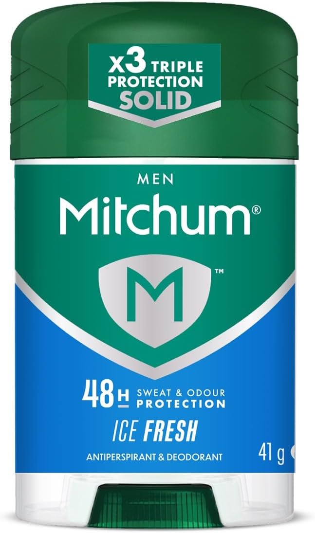 Revlon Mitchum Men Triple Odor Defense 48HR Protection Stick Deodorant & Anti-Perspirant, Ice Fresh, 41 g