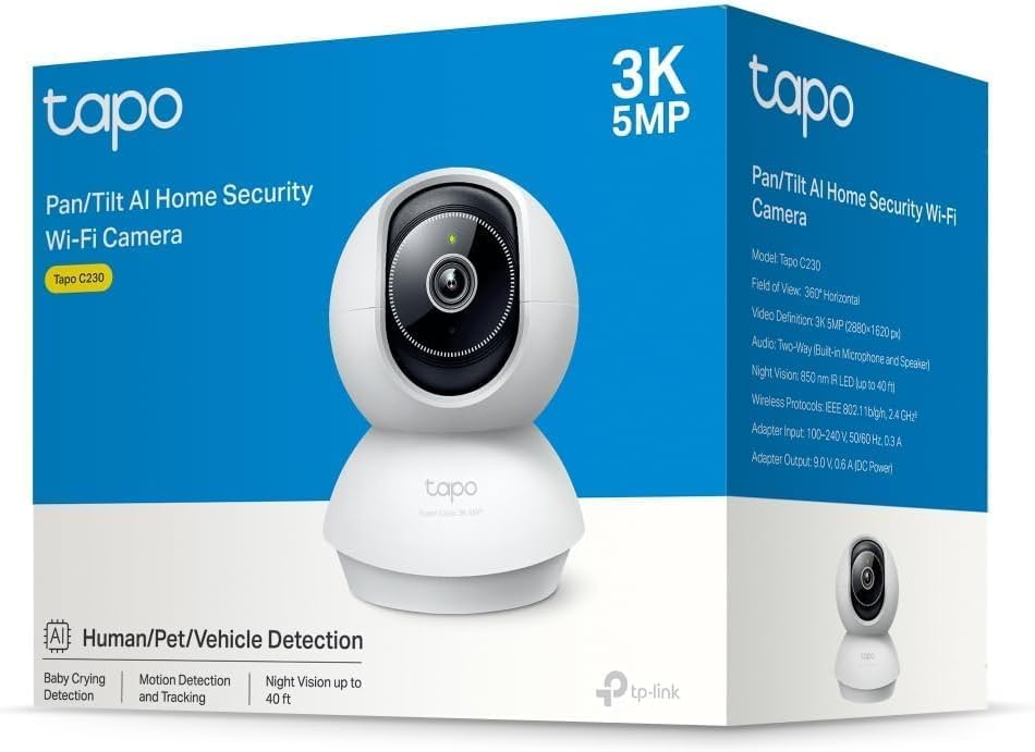 Tapo C230 3K 5MP Pan/Tilt Indoor Security Camera Pet Camera Baby Camera