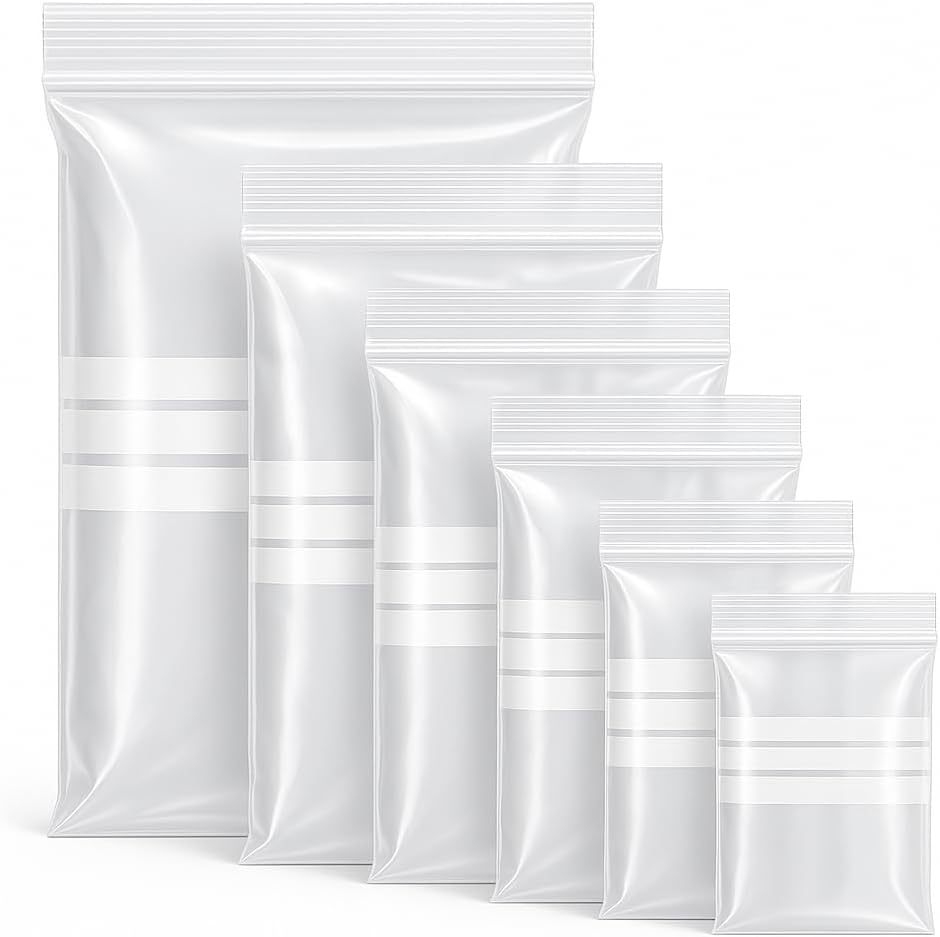 Grip Seal Bags with Write On Panel - 3" x 7.5" Clear Resealable Plastic Bags for Storage & Packaging (100 Pack) - Sabco
