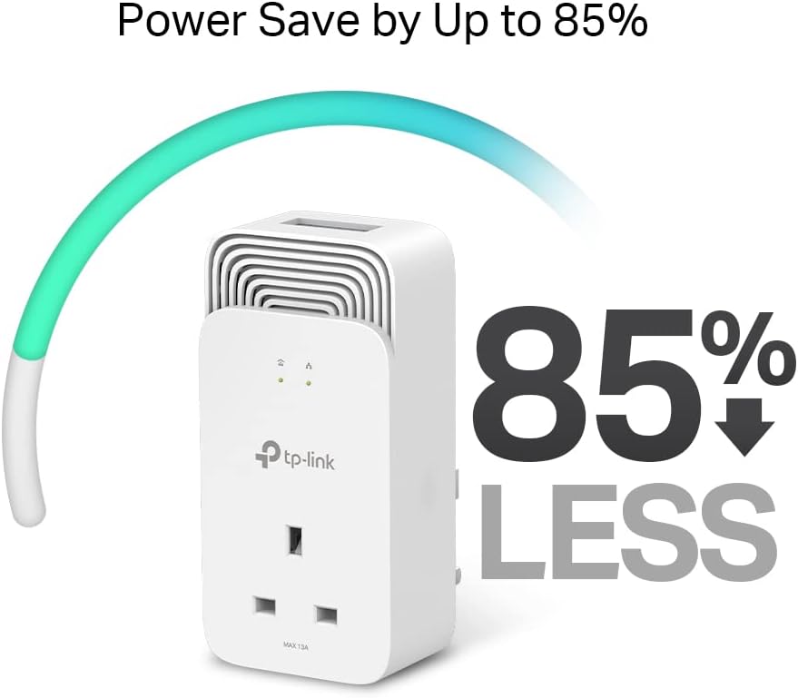 TP-Link TL-WPA4220 2-Port Add-On Powerline Adapter, Range Extender, Broadband/WiFi Extender, WiFi Booster/Hotspot, No Configuration Required, UK Plug
