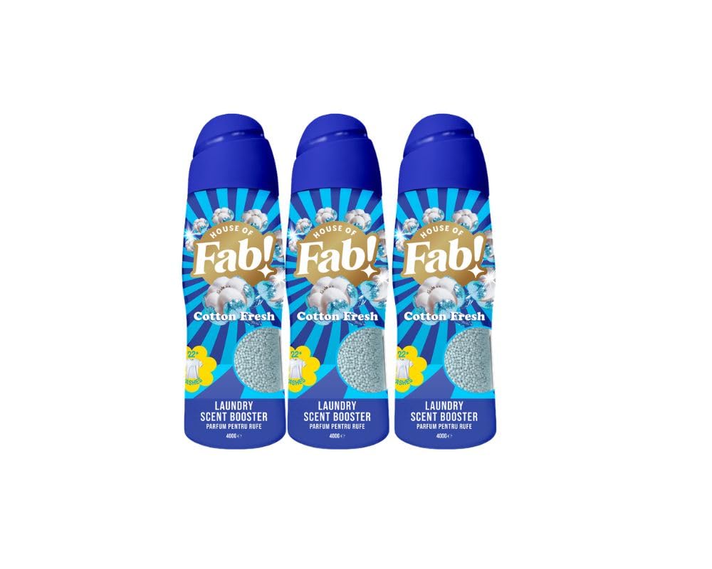 Fabulosa In-Wash Laundry Fragrance Boost, Made Using Salt Crystals, In-Wash Scent Booster Laundry, 66 Washes, Pack of 3 x 400g, Electrify