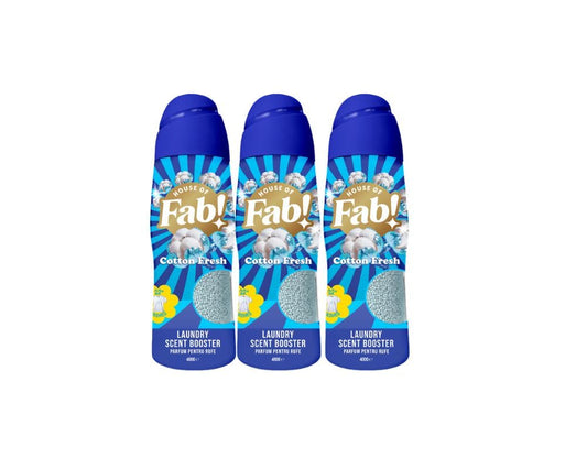 Fabulosa In-Wash Laundry Fragrance Boost, Made Using Salt Crystals, In-Wash Scent Booster Laundry, 66 Washes, Pack of 3 x 400g, Electrify