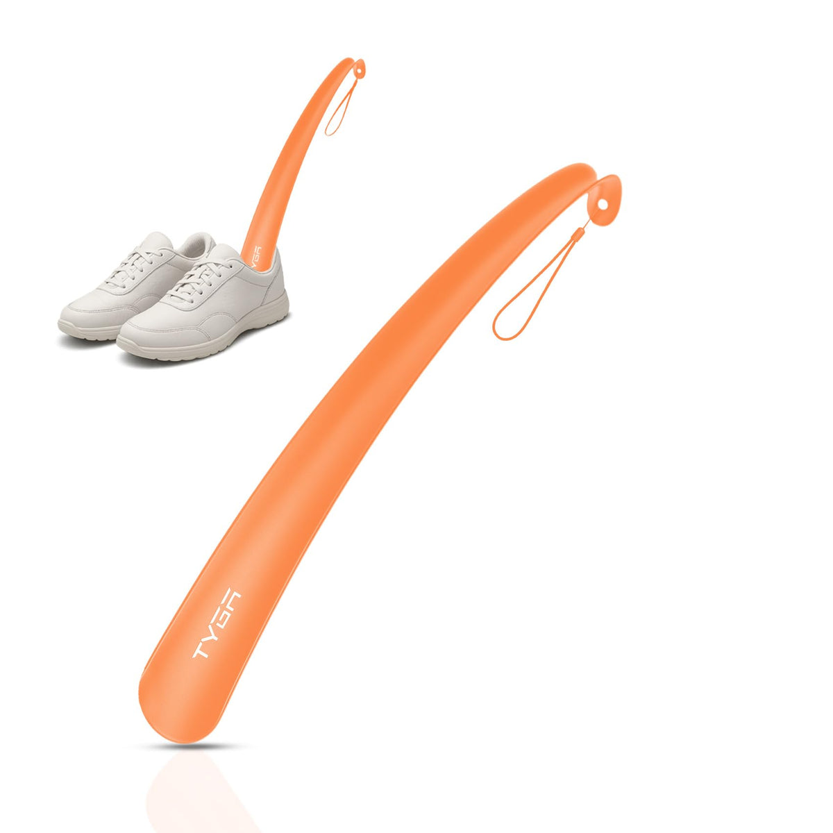 TYGA Shoe Horn Long Handled 43cm Long Shoe Horn-Plastic Shoehorn for Men, Women with Comfort Grip Long Shoe Horns-Flexible Extra Long Shoe Horn for Elderly