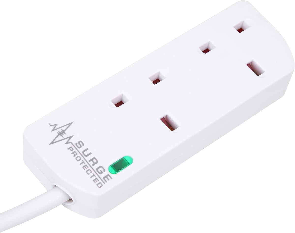 PRO ELEC PELB1951 2 Gang Surge Protected Extension Lead White, 10m