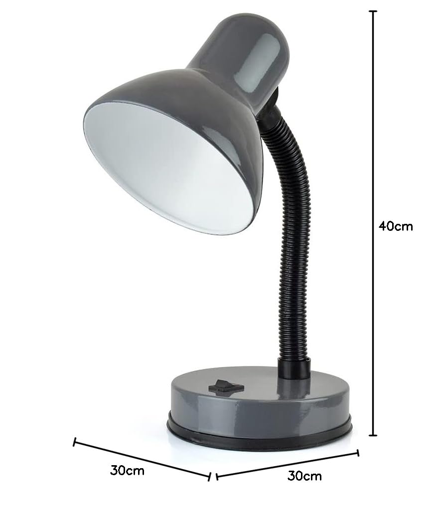 HOMELIFE 35w 'Classic' Flexi Desk Lamp with Versatile Flexible Neck - Integral On/Off Switch - Approx. 34cm Height - L958BK - Onyx Black