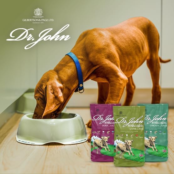 Dr John Hypoallergenic Dry Dog Food Lamb with Rice 12.5kg - Wheat Free Recipe Dog Food for Sensitive Stomach & Digestion - Complete Adult & Senior Dog Food - Skin, Coat & Joint Support