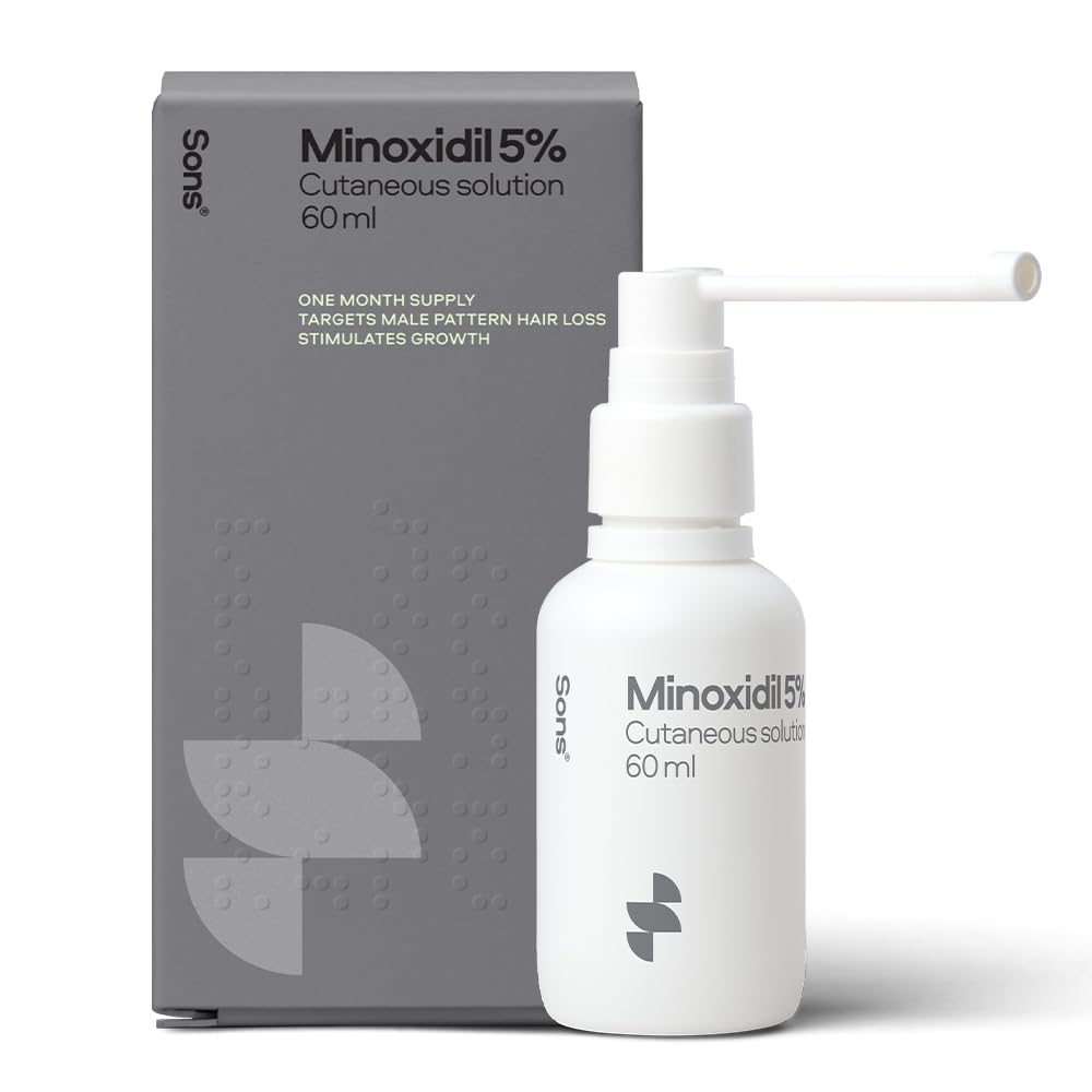 Sons Minoxidil 5% Spray (3x60ml), Hair Regrowth Treatment for Men