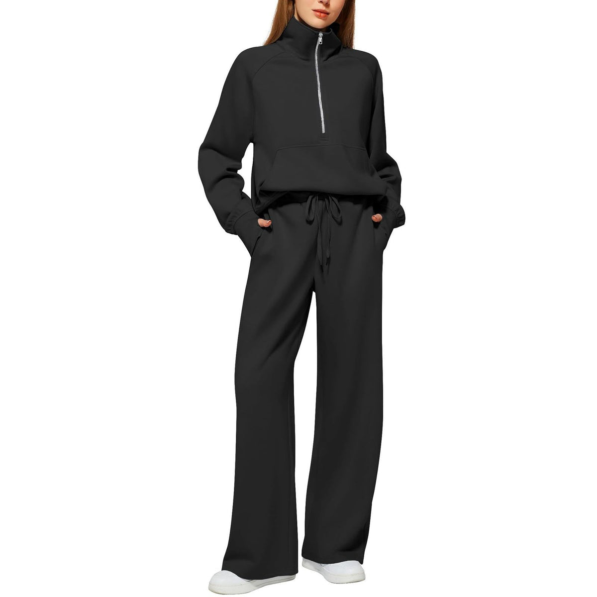 Lounge Wear Sets For Women Uk Women'S Fashion Tracksuit Full Set Comfort Long Sleeve Activewear Fall Outfits Gym Set 2 Piece Ladies Sweatshirts Sweatpants Zip Coat Tops Trousers Sets Clothing