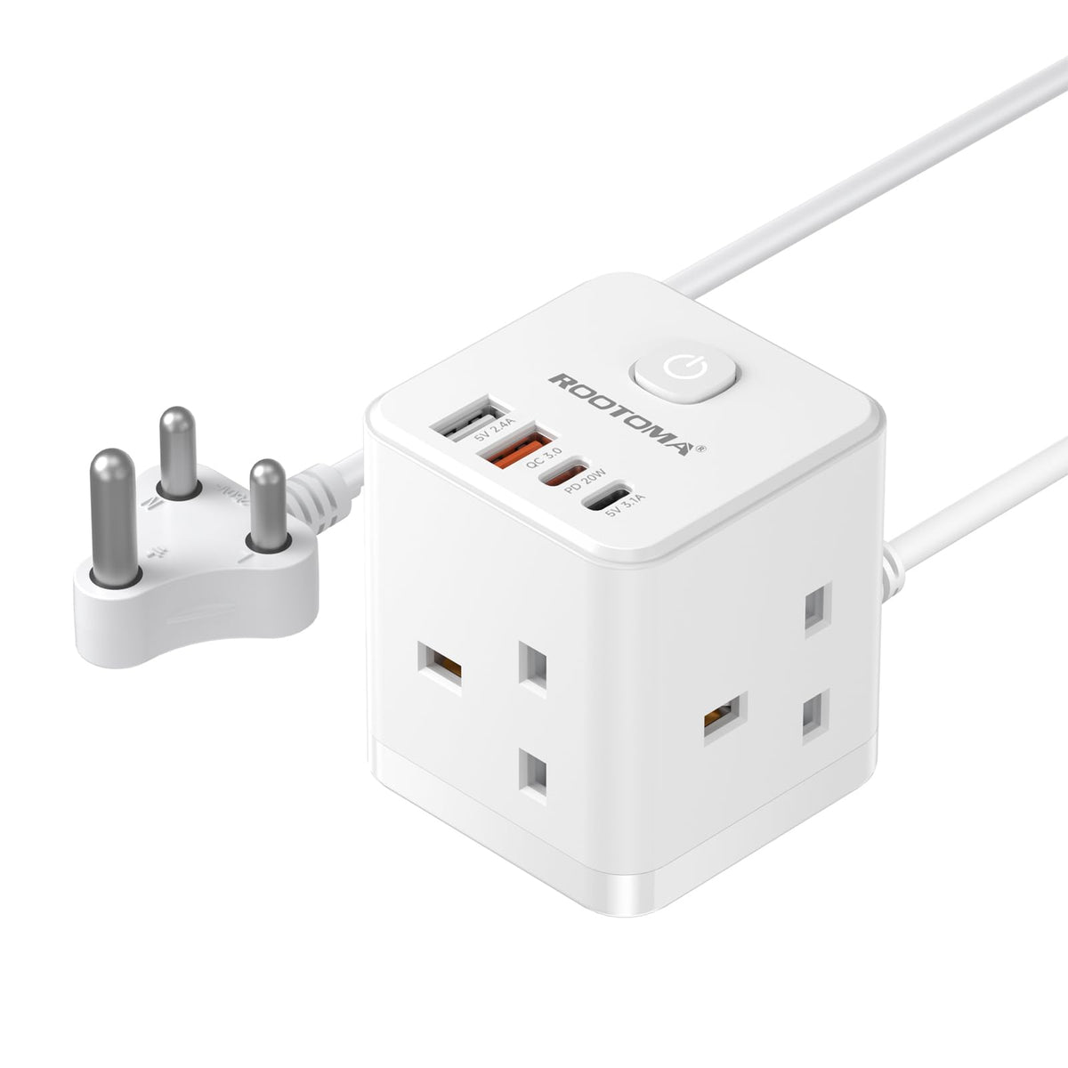 Japan Travel Adapter 3 Way 4 Fast Charging USB (QC3.0/PD20W)