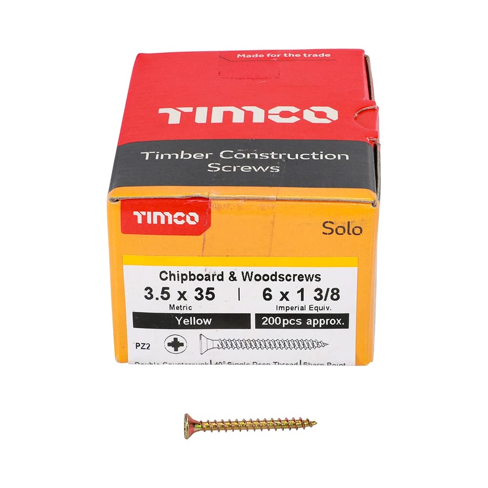 TIMCO Solo Chipboard & Woodscrews - Gold - 6.0 x 90mm - 60090SOLOC
