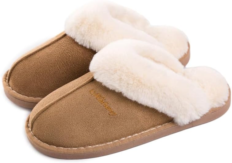 Misolin Womens Slippers With Memory Foam Fluffy Slip-on House