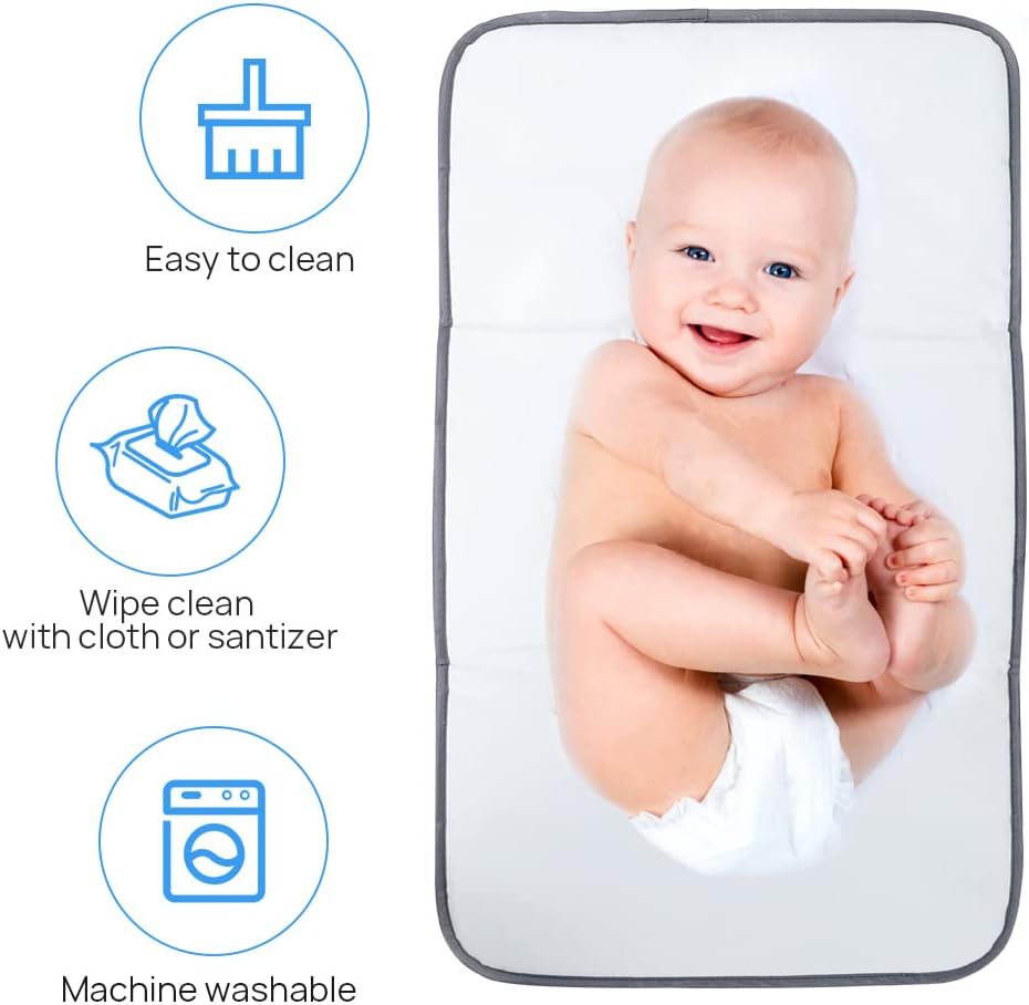 Lekebaby Foldable Travel Changing Mat Portable Baby Change Mat, Grey